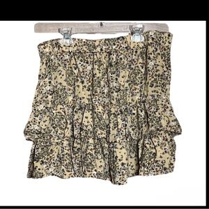 Maurice’s Skirt Women’s XL Tiered Yellow Floral  Boho Artsy Peasant Cottagecore